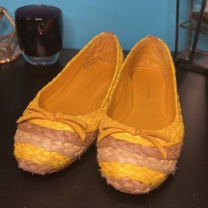 Donald J. Pliner Gret Sungold Multi Raffia Braid Woven Flats